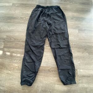 Nike Mens Black Nylon Track Pants Zip Ankle Swoosh Athletic Large Tall